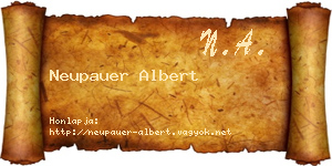 Neupauer Albert névjegykártya